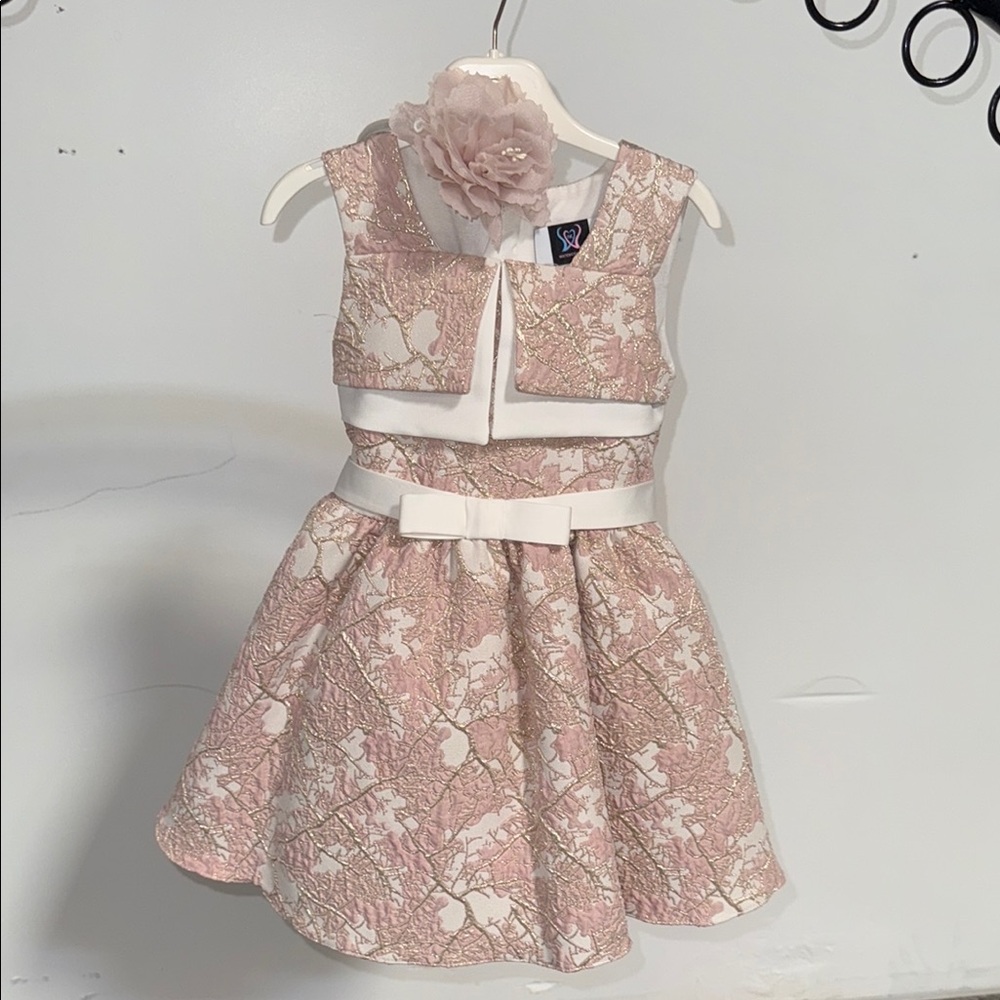 Charming Pink and White Kids Formal Dress